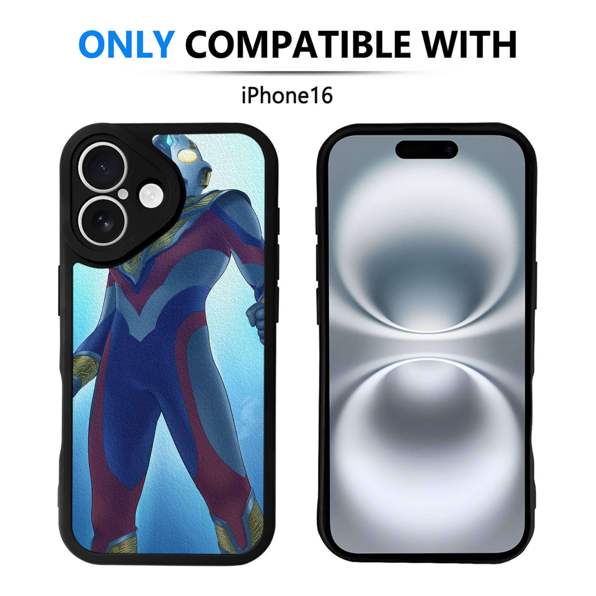 （画像用） ウルトラマン Ultraman 【iPhone 16シリーズ対応】シリコンスマホケース（レザー調） 材質：シリコン